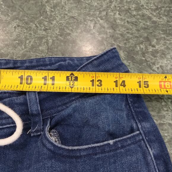 Forever 21 Lace Up Mid Rise Flare Leg Blue Denim Jeans Size 28 Rocker Y2k Vibes - Picture 12 of 12